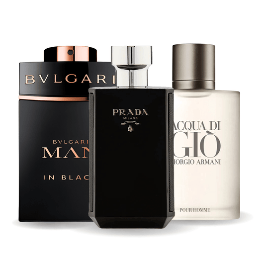 SADA 3 PARFUMOV: BVLGARI IN BLACK, GIORGIO ARMANI ACQUA DI GIO, L'HOMME PRADA INTENSE 100ML