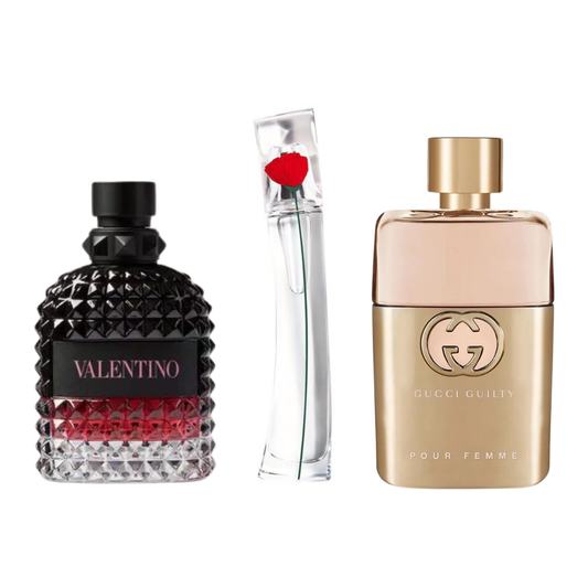 SADA 3 PARFUMOV: 3 GUCCI GUILT, VALENTINO INTENSE, FLOWER KENZO 100ML